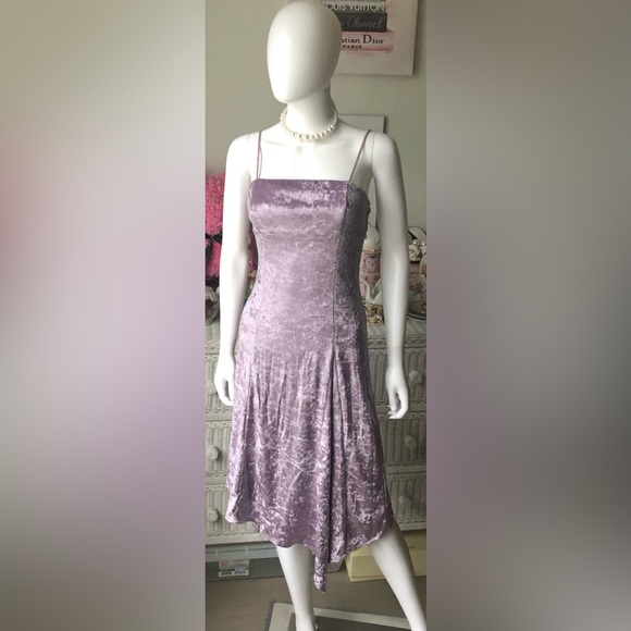 Moma Mueseum of Modern Art - Velvet Midi Dress in Lavender Color Size Small NWT - Picture 1 of 11